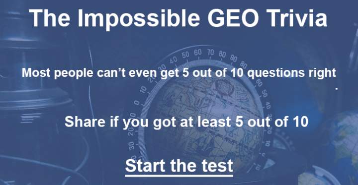 The quiz on Geography.