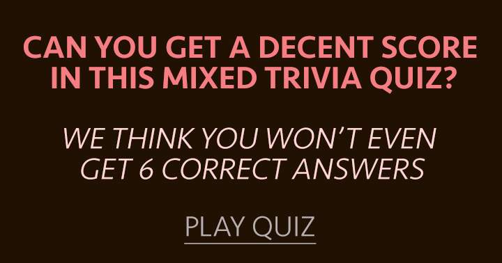 Quiz with a mixture of trivia questions