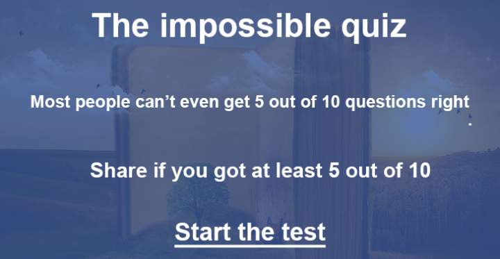 Banner for Aim to achieve a minimum of 5 correct answers in this challenging mixed knowledge quiz.